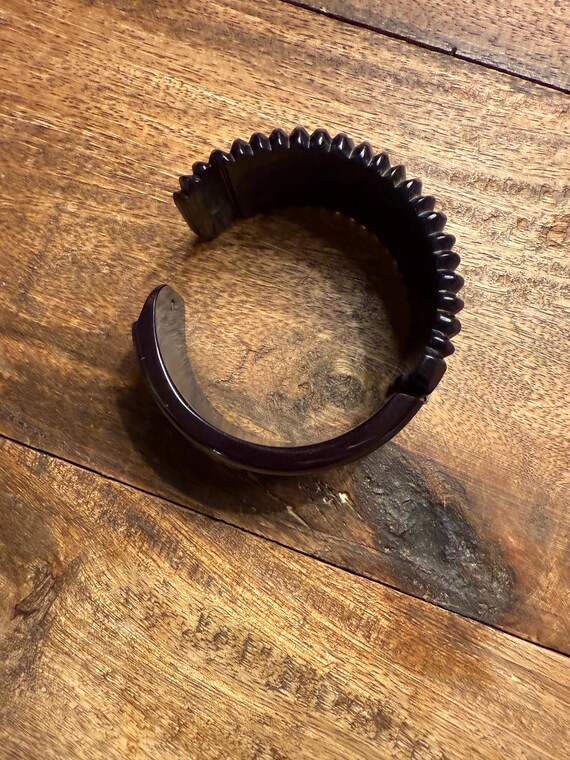Ebony Black Plastic Bangle Bracelet: Runway Style - image 8
