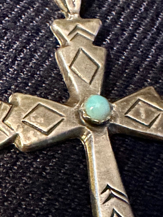 Sterling Silver/Turquoise Cross - image 8