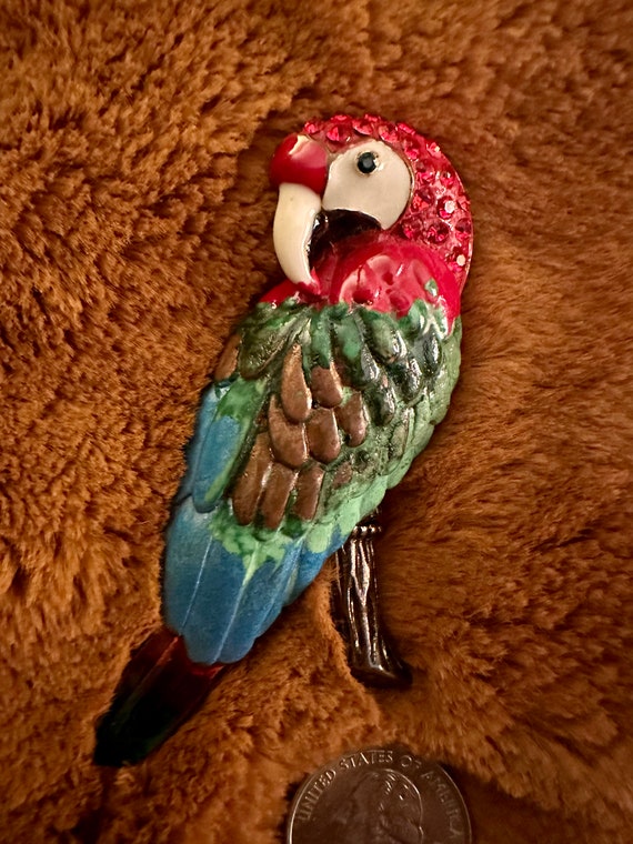 Metal Parrot Brooch - image 5