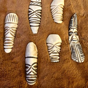 Bone African Faces - Carved