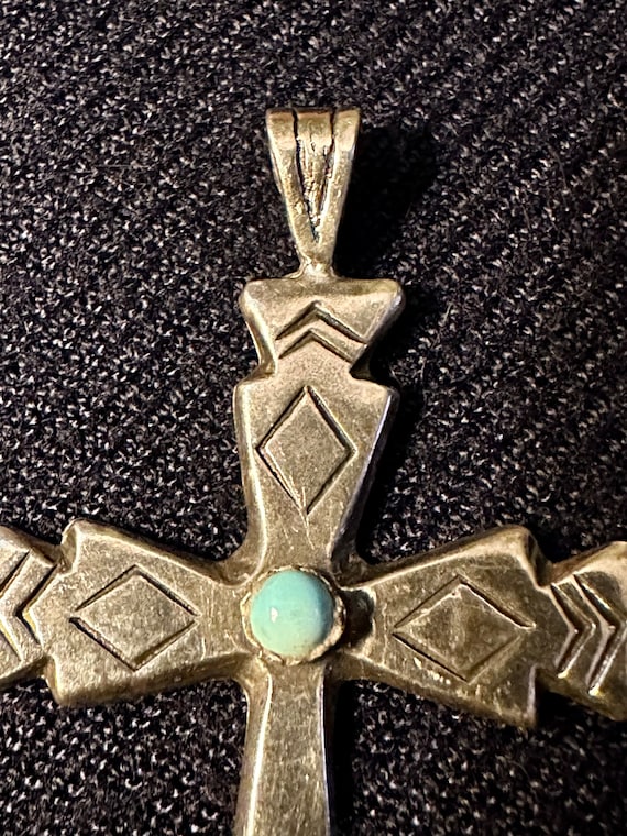 Sterling Silver/Turquoise Cross - image 5