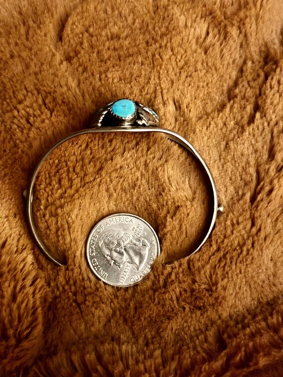 Turquoise Sterling Cuff Bracelet - image 6