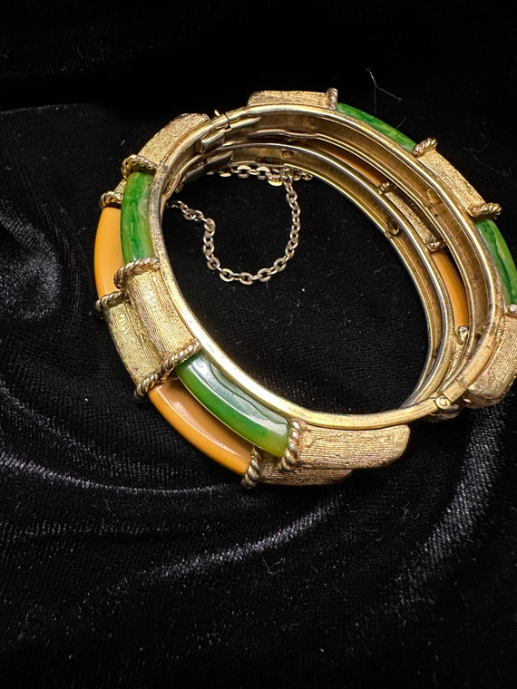 Vintage Bakelite Bracelets: Butterscotch & Spinac… - image 8