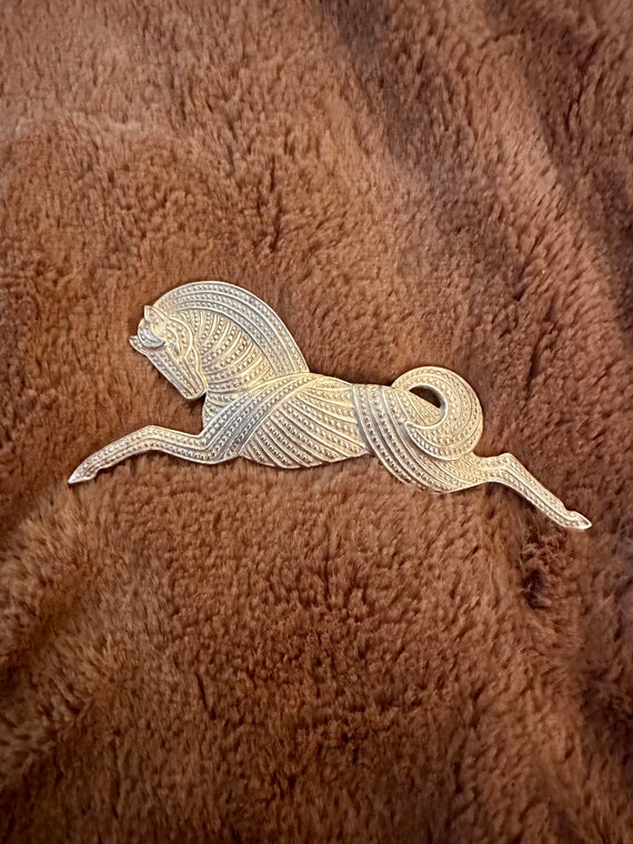 Gold-tone Horse Brooch