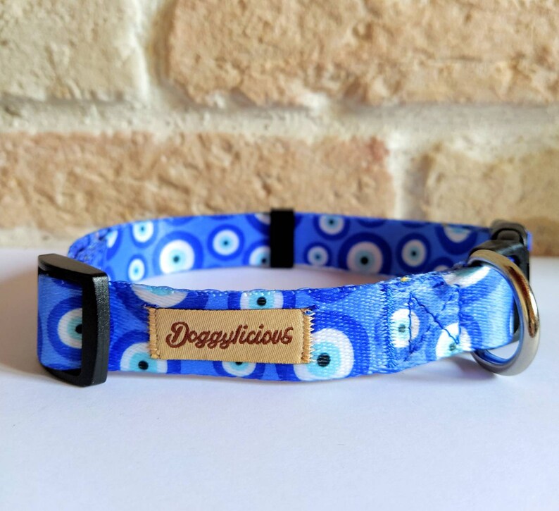 Dog Collar Evil Eye Dog Collar blue collar Matching leash Etsy