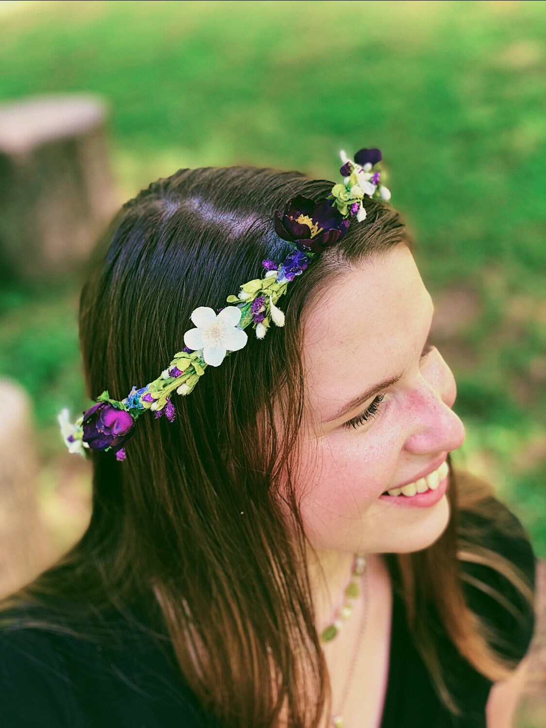 Purple woodland fairy flower crown purple woodland head Etsy