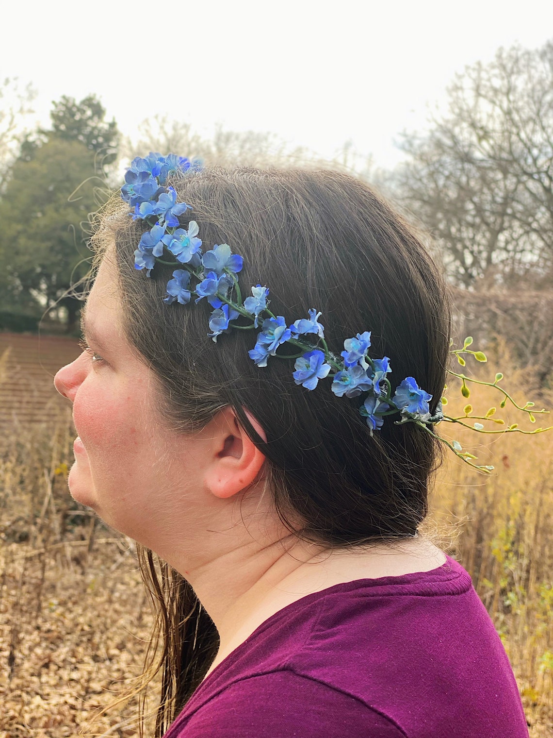 Couronne bleue délicate de fleur bandeau floral bleu Etsy