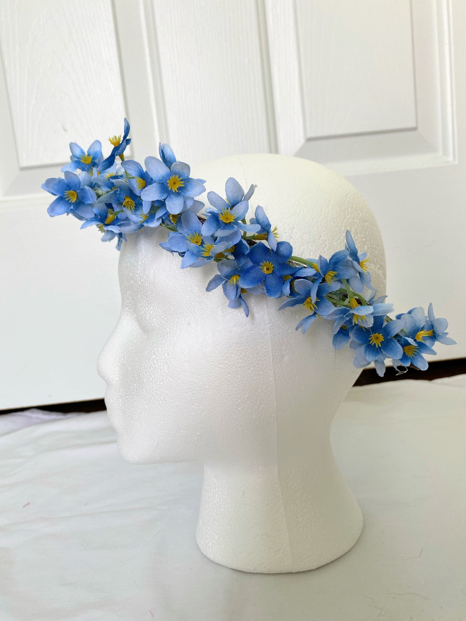 Blue woodland flower crown blue flower crown blue floral Etsy
