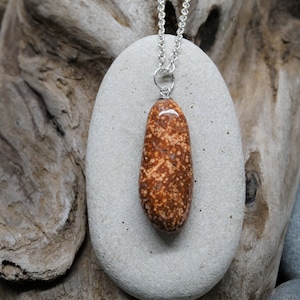 Stone pendant necklace from Lake Superior. Lake Superior stone jewelry. beach jewelry. Gift for her. Unique stones. Upper Peninsula Michigan