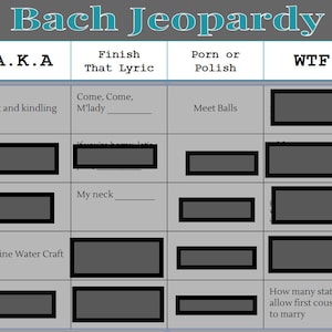 Bachelorette Jeopardy I & II  **Digital Download**