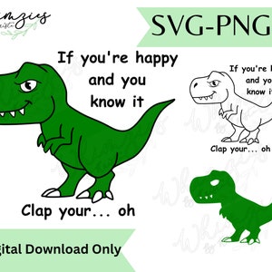 Trex Dinosaurier klatschen in die Hände lustig SVG PNG