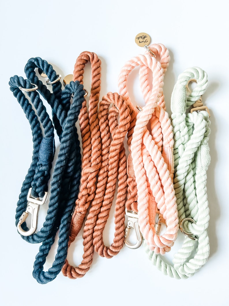 Toffee Cotton Rope Leash / Dog Leash / Dog LeadCotton Rope Leash / Rope Dog Leash image 4