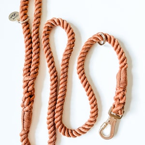 Toffee Cotton Rope Leash / Dog Leash / Dog LeadCotton Rope Leash / Rope Dog Leash image 1