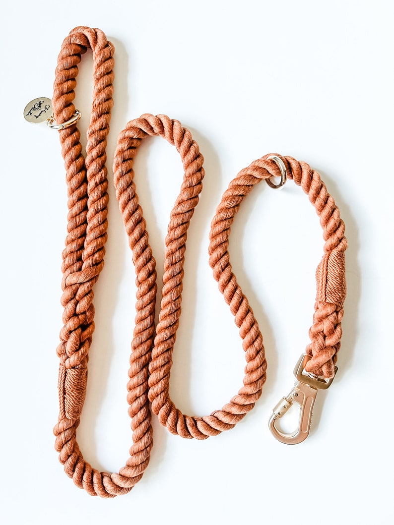 Toffee Cotton Rope Leash / Dog Leash / Dog LeadCotton Rope Leash / Rope Dog Leash image 1