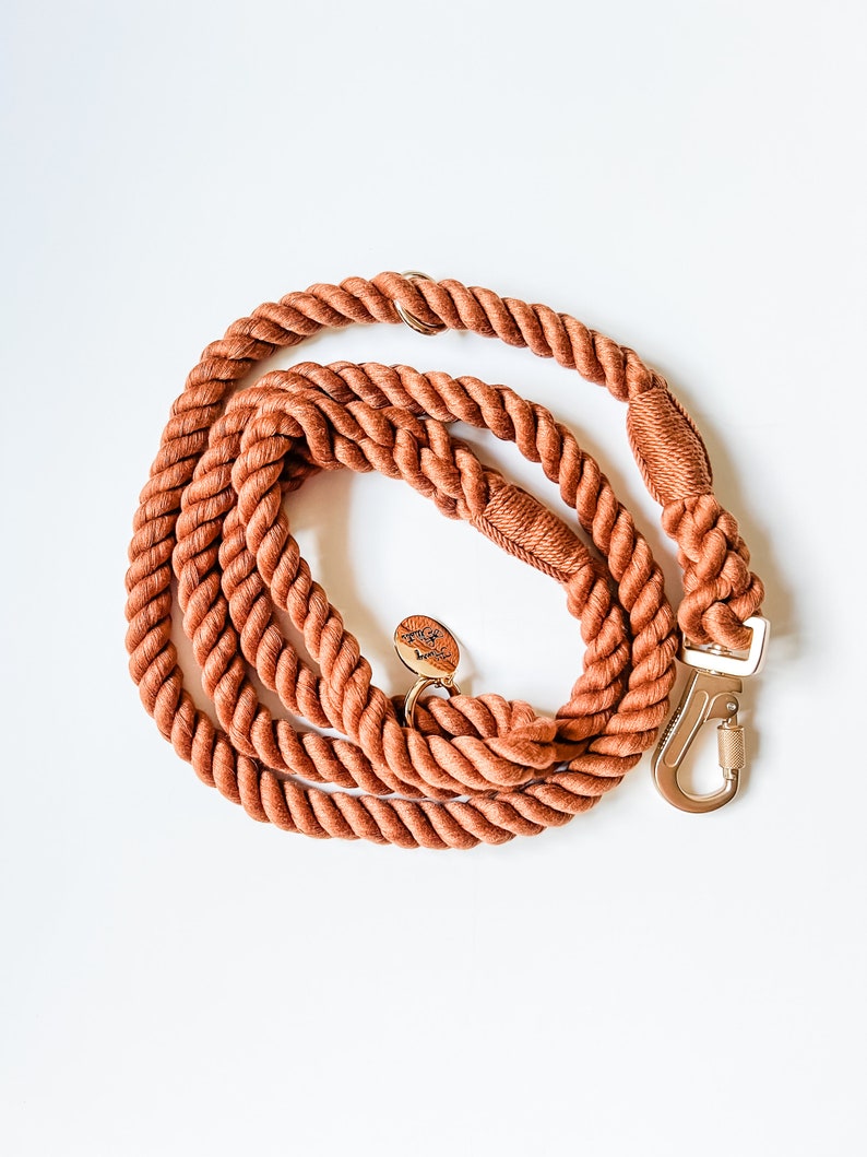 Toffee Cotton Rope Leash / Dog Leash / Dog LeadCotton Rope Leash / Rope Dog Leash image 2