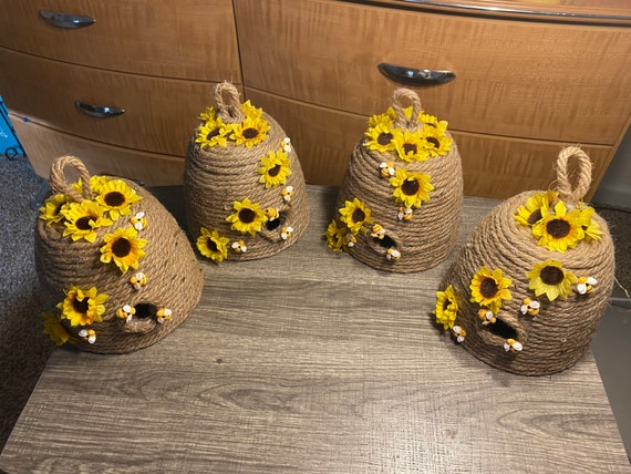 Rope Beehive / Bee Decor / Country Farmhouse Beehive Decor / Bumblebee Hive  / Spring Decor