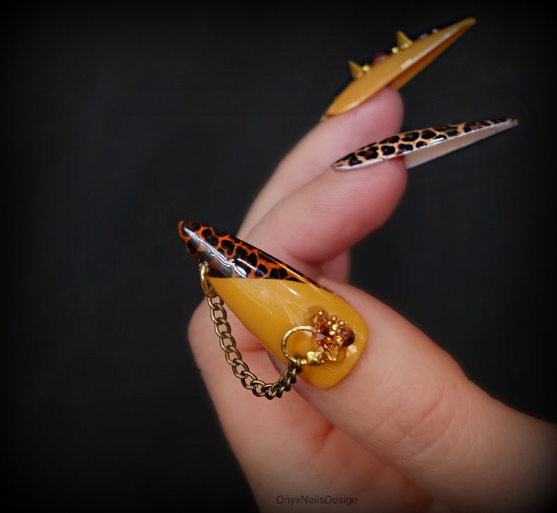 Leopard Print Nails Party nails Animal Print Nails image 1