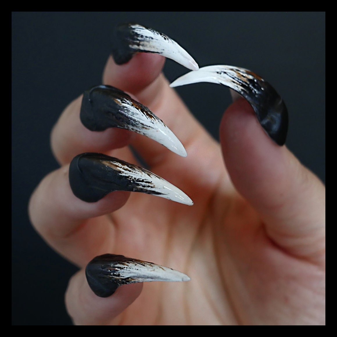 100Pcs/box Long Nail Art Tips Manicure Artificial Nails Half Cover Eagle  Claw Shape Sharp End Stiletto False Fake Nails Tips - AliExpress