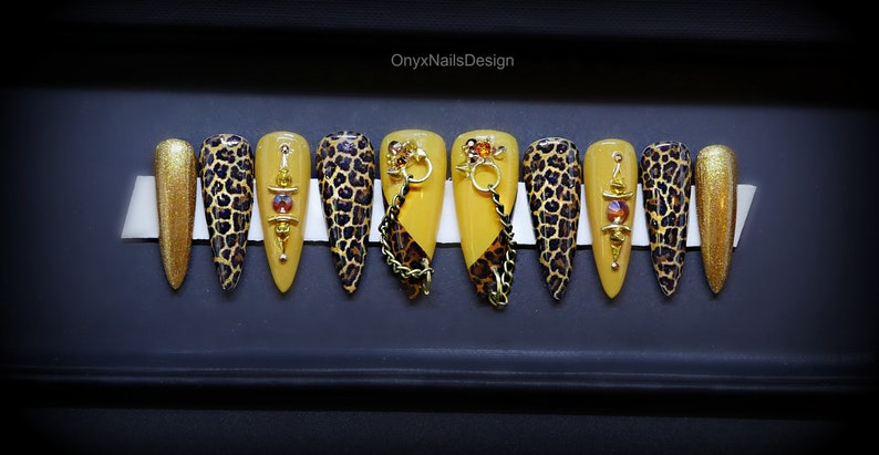 Leopard Print Nails Party nails Animal Print Nails image 2