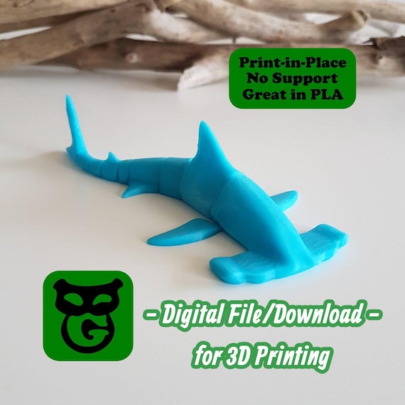 シュモクザメ（3Dブループリント） - Etsy 日本