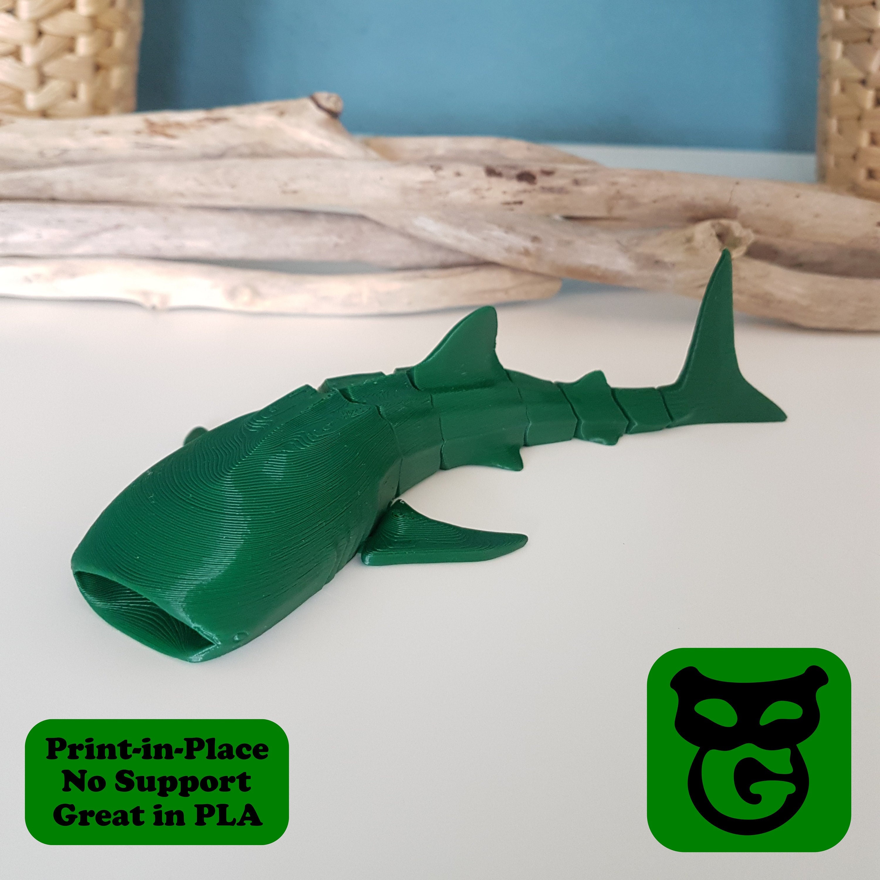 Whale Shark 3D STL Printinplace No Support Flexi Etsy