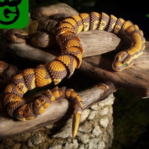 Python Flexi Snake – STL & målad flerfärgad 3MF – Ledade 3D-utskriftsfiler, digital nedladdning