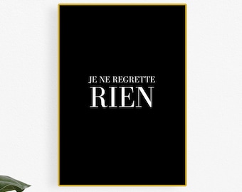 French Quote French Song Je Ne Regrette Rien Non Hand Stamped Spoon