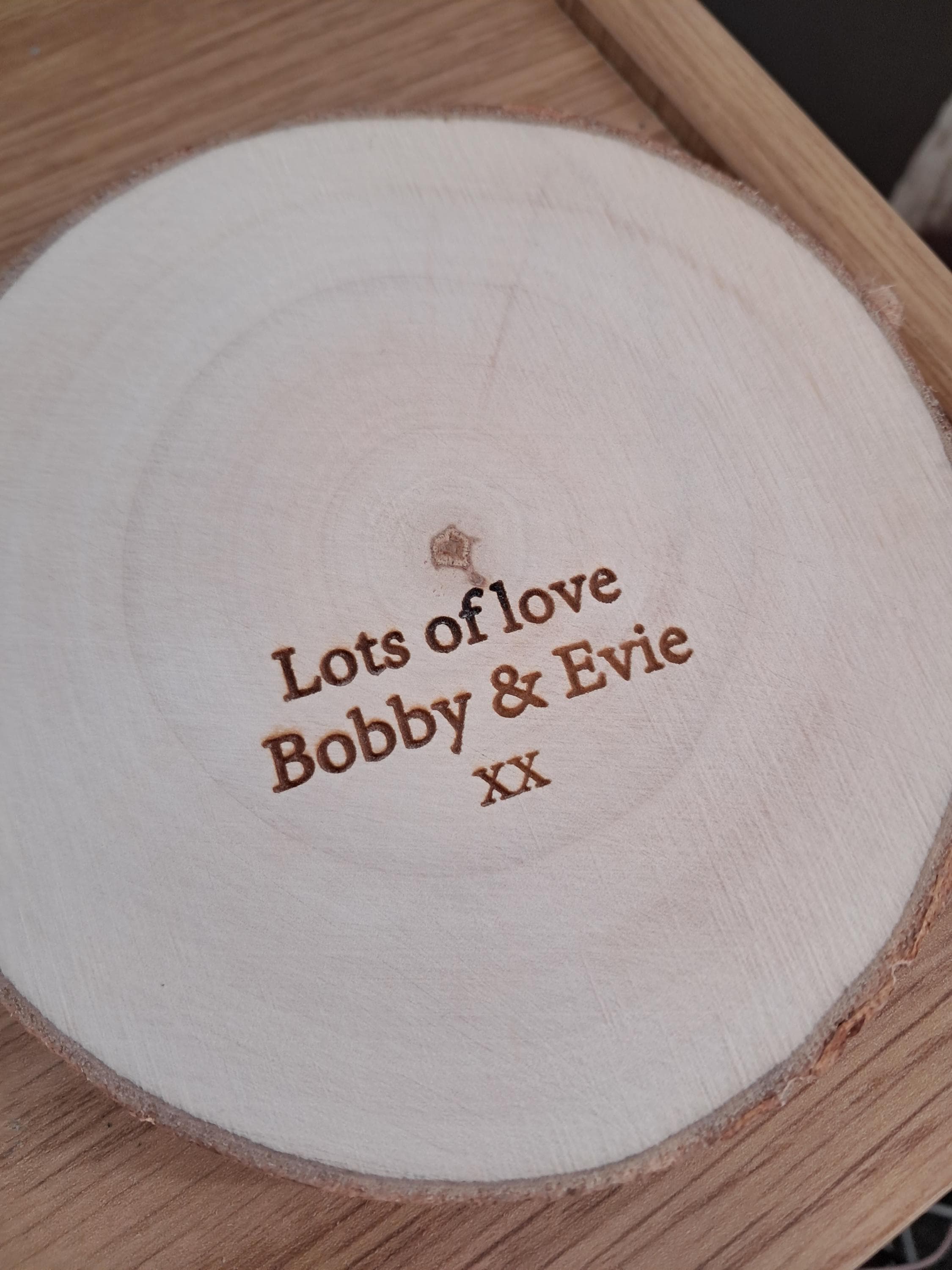 Personalised Garden Engraved Hanging Wooden Log Sign with Floral Ladybug and Bumblee Bee Decor 12-13cm