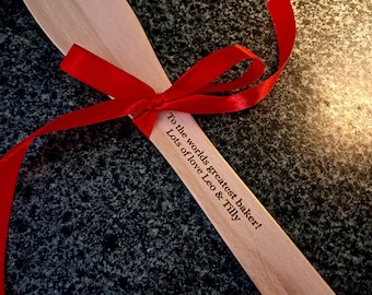 Engraved Wooden Spatula Personalised and Engraved to whatever wording you want! Grandparent Baking Chef Personalised Gift