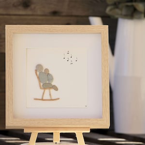 Presente da moldura para retrato dos seixos da arte do seixo | Amor | Amor | Bebê | Abraço | Família | Dia dos Pais | Pai | Vovô