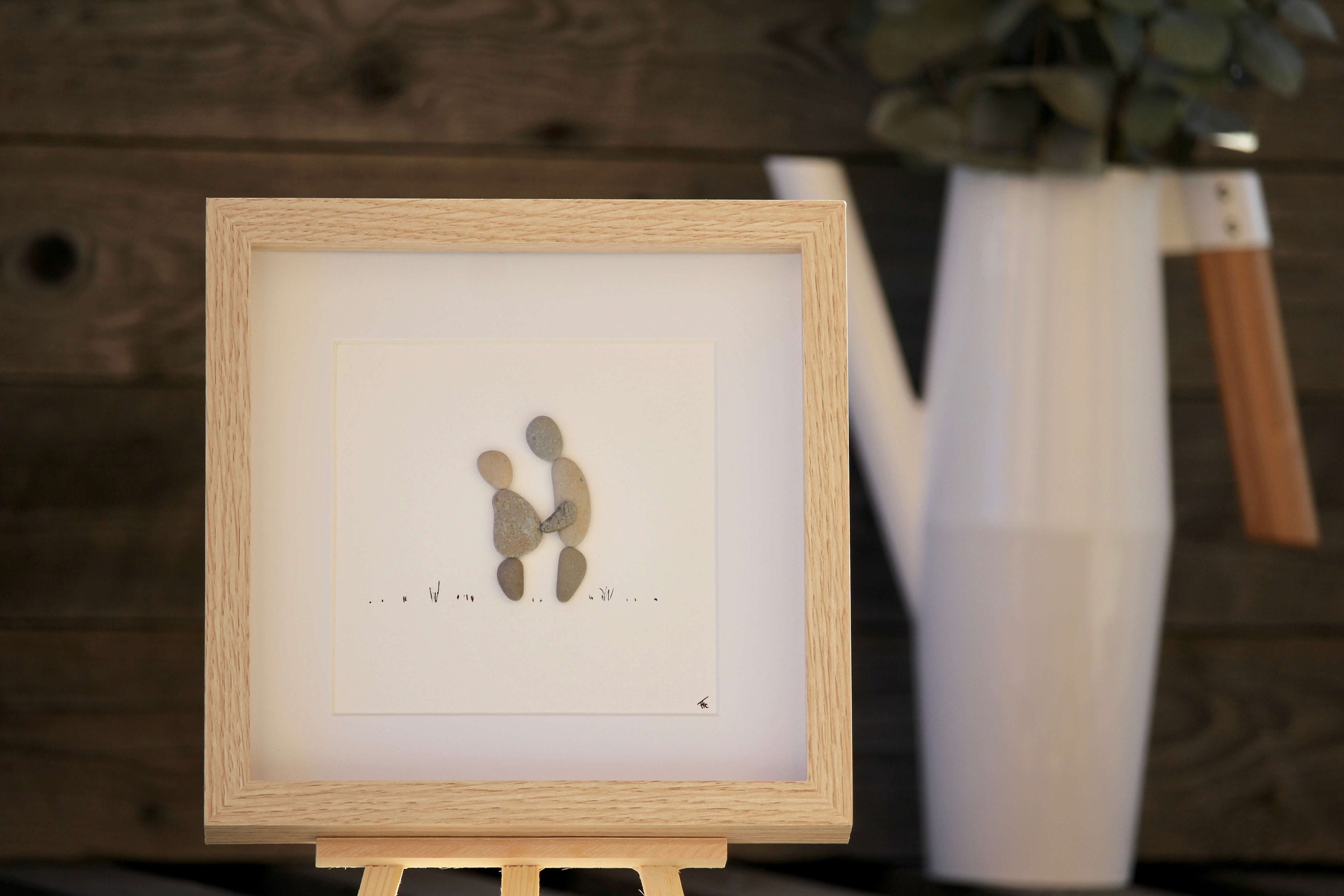 Pebble Art Galets Cadre Tableau Cadeau Gift | Amour Couple Bébé Grossesse Annonce