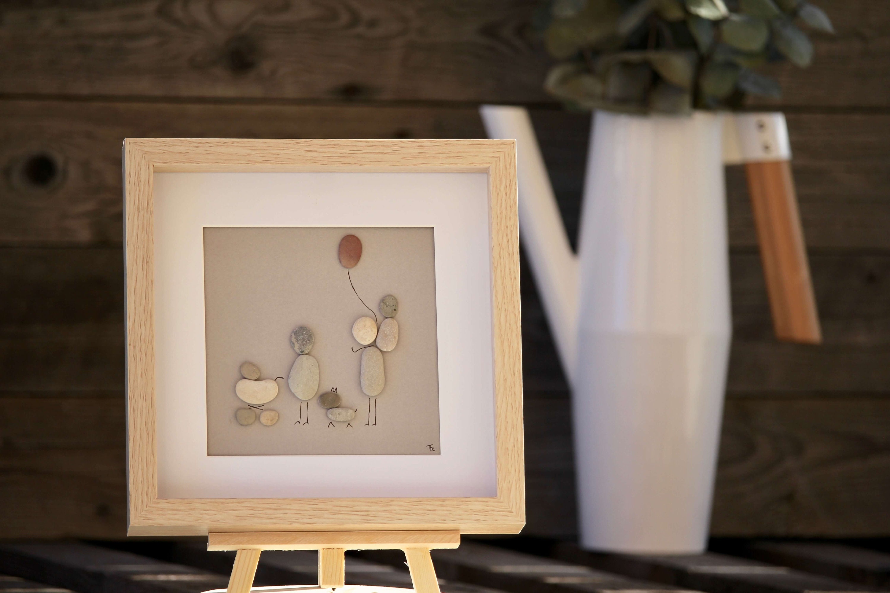 Pebble Art Galets Cadre Tableau Cadeau Gift | Amour Couple Famille Enfants