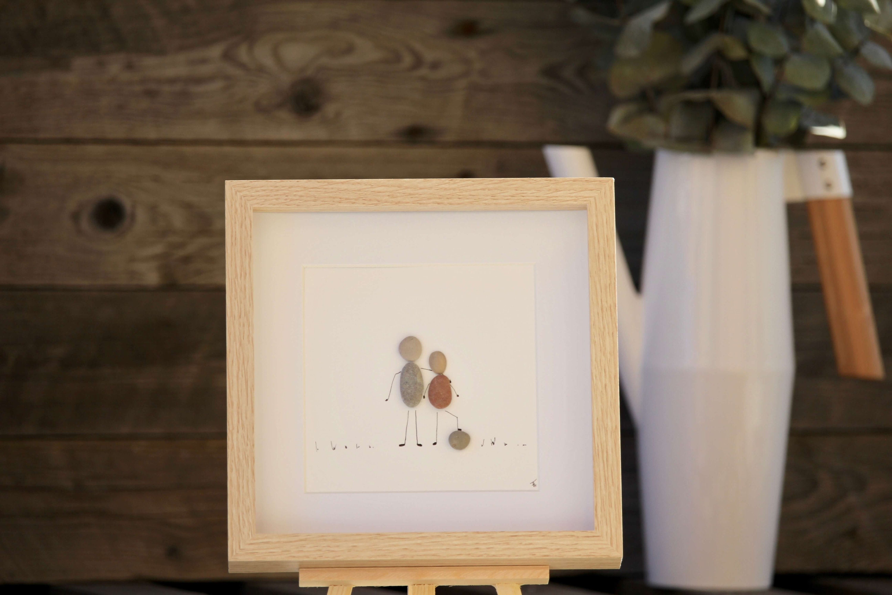 Pebble Art Galets Cadre Tableau Cadeau Gift | Fête Des Pères Papa Famille Enfants