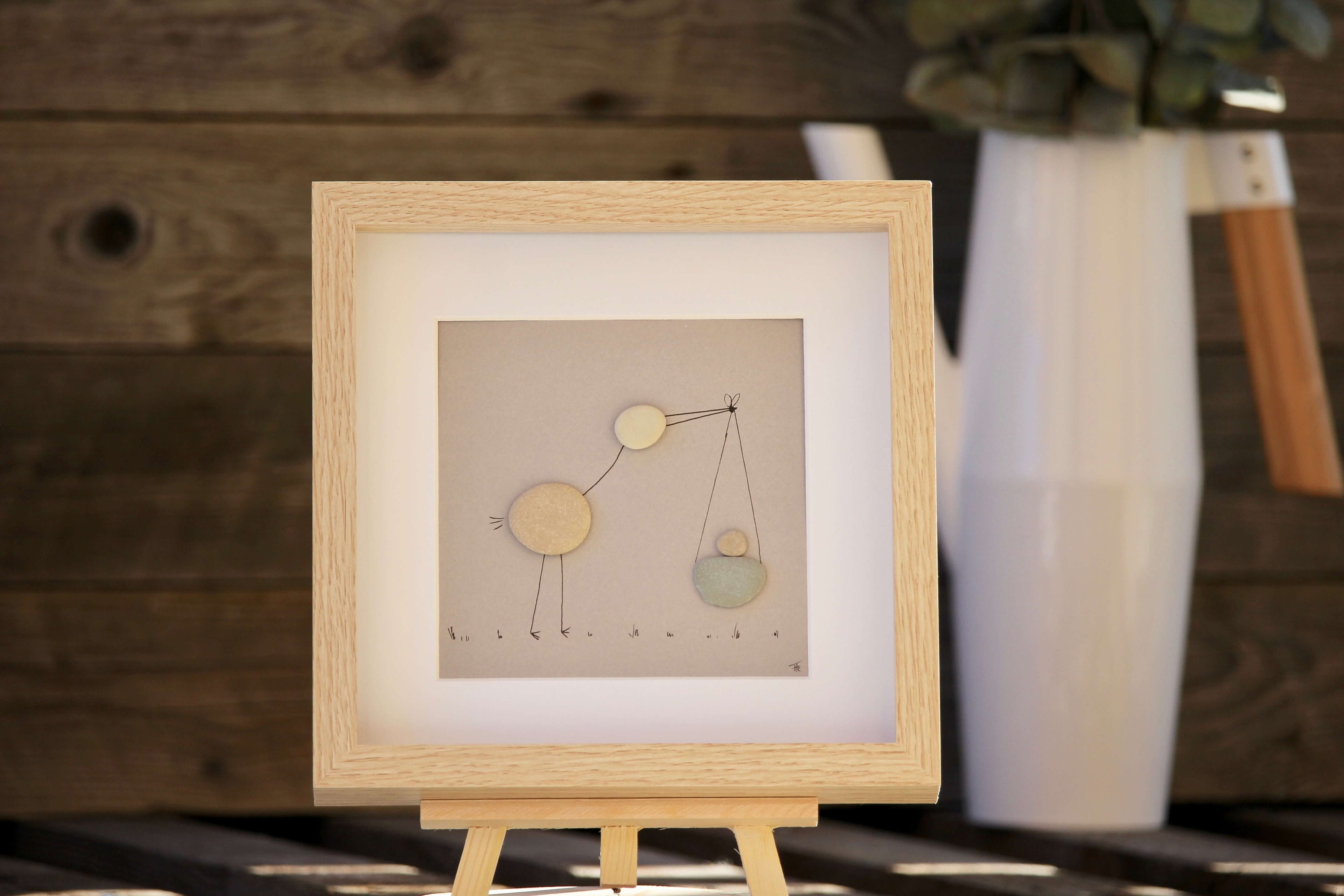 Pebble Art Galets Cadre Tableau Cadeau Gift | Amour Couple Bébé Naissance Annonce