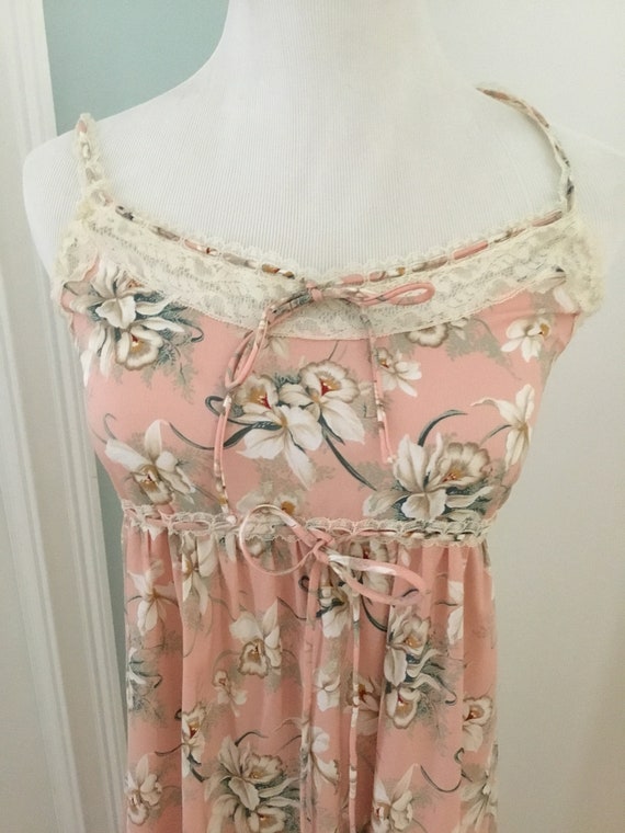 Exquisite 1960s 70s Christian Dior Robe Nightgown Matching Set Pink Floral Small Etsy UK