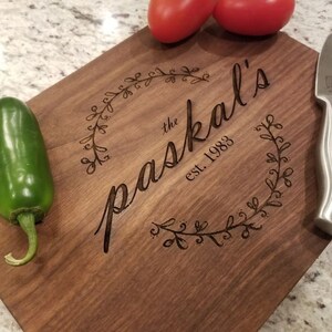 LARGE Personalized Cutting Boards - Walnut & Maple - Housewarming, Christmas, Anniversary, Wedding Gift - Custom Chopping Block