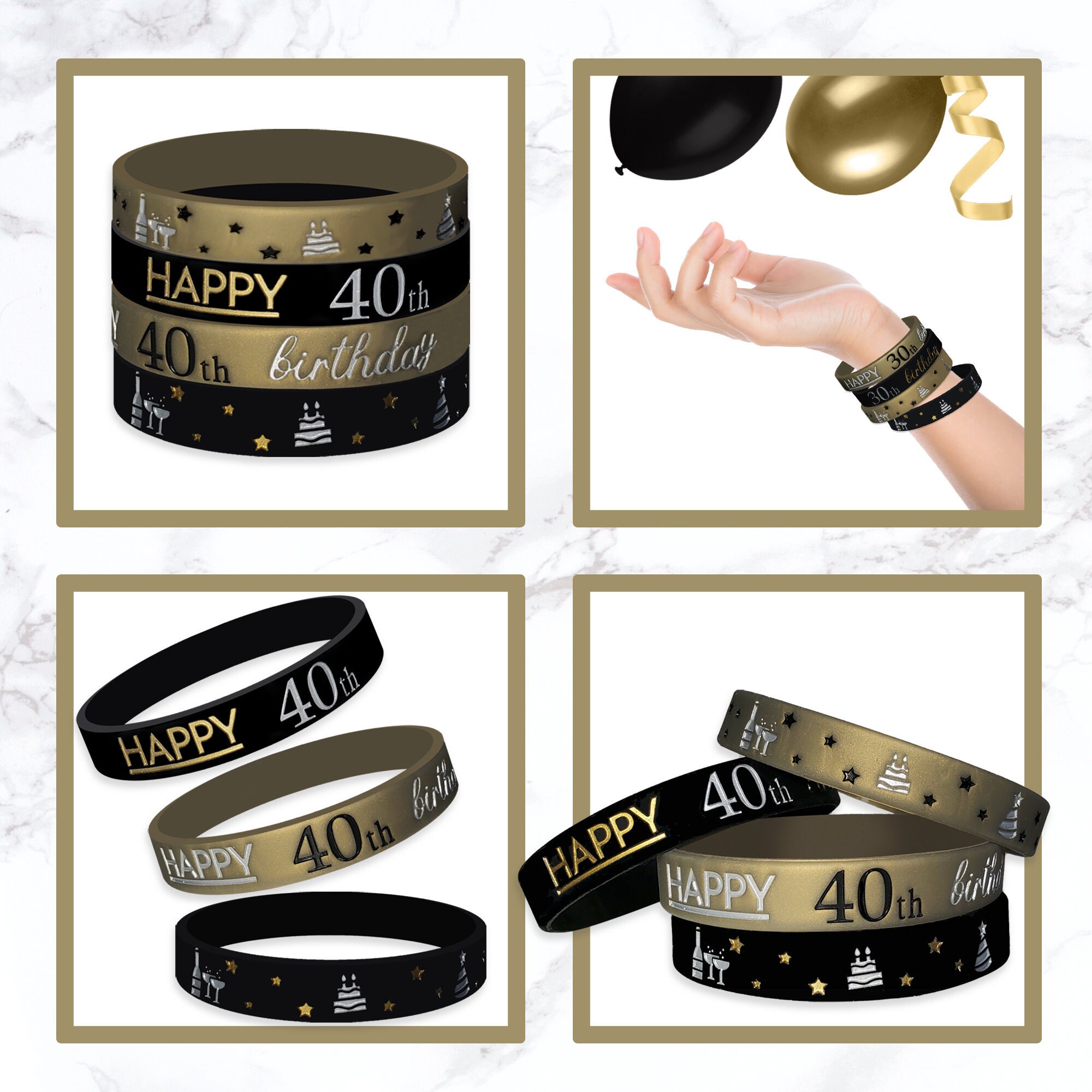 40th Birthday Party Favors Wristbands Guest Gifts. 20 Pieces Etsy