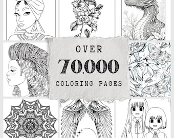 70,000 Massive Coloring Book Pages Bundle For Kids Toddlers Teens Adults