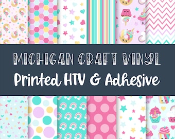 Printed HTV or ADHESIVE Adhesive Vinyl Cupcakes Design Vinyl Pattern Heat Transfer Heat Transfer Vinyl Printed Vinyl