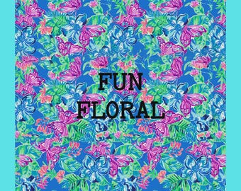 Printed Vinyl, Floral Print Pattern Tumbler Vinyl, Heat Transfer Floral Print, Outdoor Waterproof, Vinyl Sheets, Sticker, Shirt Vinyl #138
