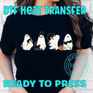 DTF Transfers Halloween / DTF Transfers Dtf Prints Transfer Ready Press Cute Ghost Lovers DTF Heat Transfers Ghost Cat Shirt Transfers H25 bild 4