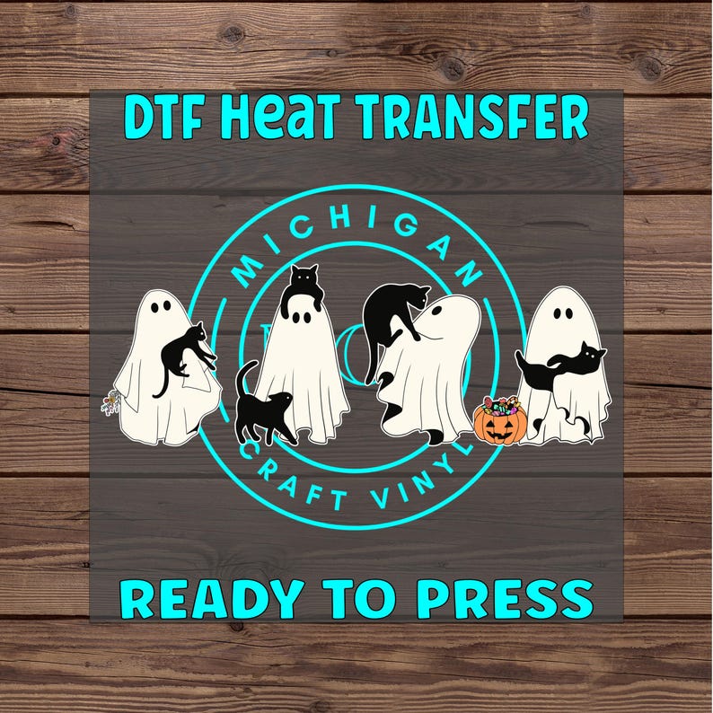 DTF Transfers Halloween / DTF Transfers Dtf Prints Transfer Ready Press Cute Ghost Lovers DTF Heat Transfers Ghost Cat Shirt Transfers H25 bild 2