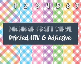 Gingham Fancy Patterned Vinyl - Printed 651 Vinyl / Printed Vinyl /Printed Outdoor Vinyl / Printed HTV/ Printed Heat Transfer Vinyl - 105