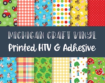 HAPPY FARM Prints - HTV Vinyl/Printed 651 Vinyl / Printed Vinyl /Printed Outdoor Vinyl / Printed htv/Printed Heat Transfer Vinyl