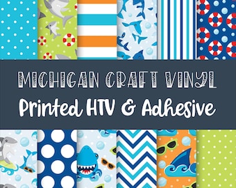SHARK Prints  - HTV Vinyl/Printed 651 Vinyl / Printed Vinyl /Printed Outdoor Vinyl / Printed htv/Printed Heat Transfer Vinyl