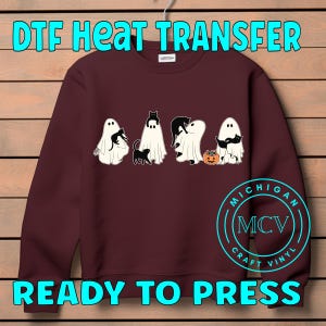 DTF Transfers Halloween / DTF Transfers Dtf Prints Transfer Ready Press Cute Ghost Lovers DTF Heat Transfers Ghost Cat Shirt Transfers H25 bild 6