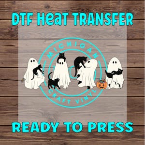 DTF Transfers Halloween / DTF Transfers Dtf Prints Transfer Ready Press Cute Ghost Lovers DTF Heat Transfers Ghost Cat Shirt Transfers H25 bild 1
