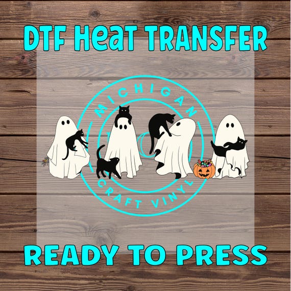 DTF Transfers Halloween / DTF Transfers Dtf Prints Transfer Ready Press Cute Ghost Lovers DTF Heat Transfers Ghost Cat Shirt Transfers H25