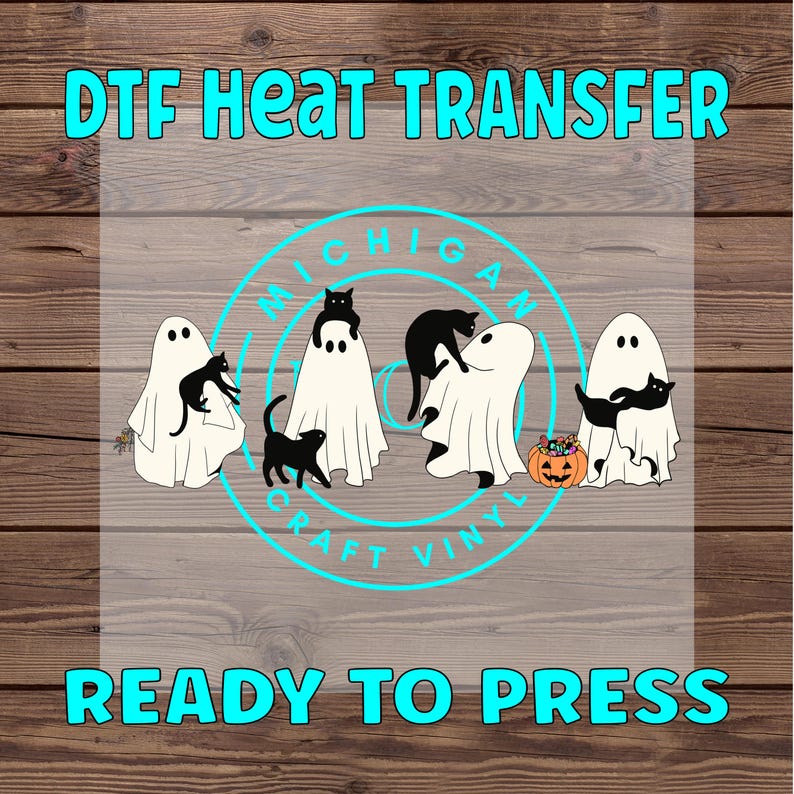 DTF Transfers Halloween / DTF Transfers Dtf Prints Transfer Ready Press Cute Ghost Lovers DTF Heat Transfers Ghost Cat Shirt Transfers H25 bild 1