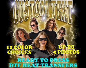 Bootleg Shirt With GF Face Make Your Own Custom Print Custom Custom Photo Keepsake Shirt Design DTF Heat Transfer Dtf Custom Full Color DTF